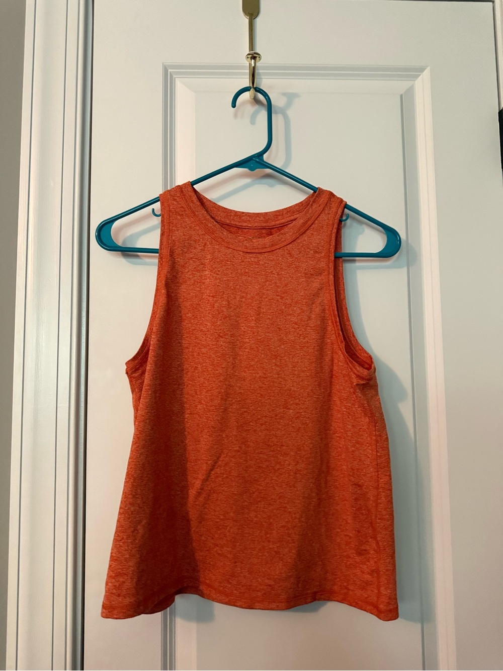 Athleta Heathered Orange High Neck Athletic Tank Top